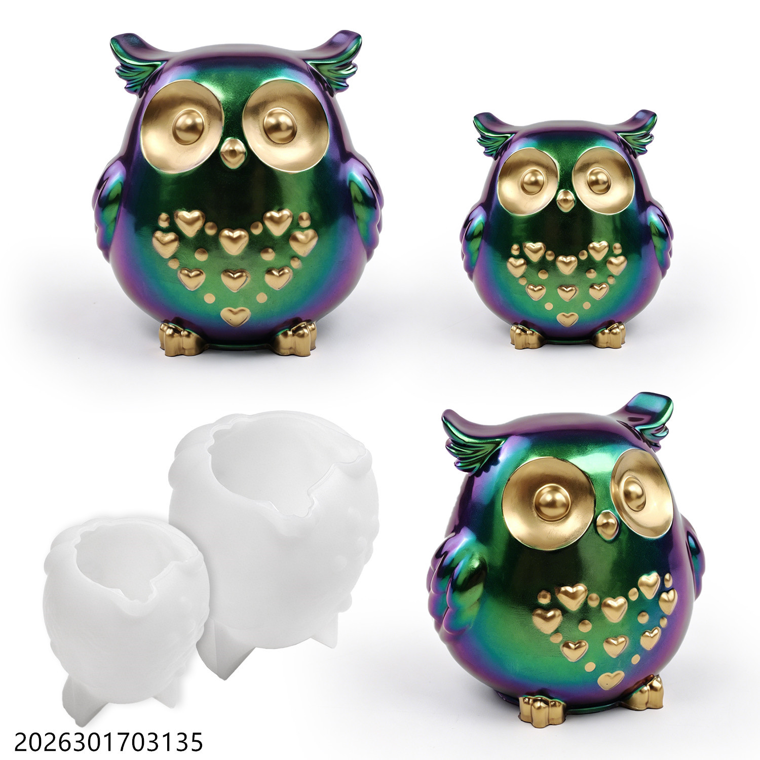 Soap Making Gifts - フクロウシリコンモールド 3D鳥型セット DIYエポキシ樹脂石膏セメント石鹸作り香り付きキャンドルホルダークラフトギフト用