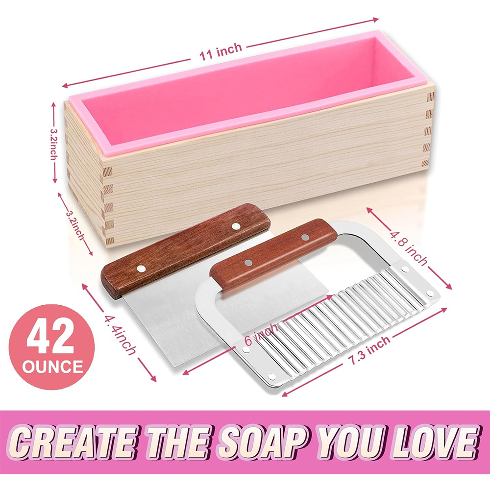 長方形手作り石鹸型キット カッター付き DIY 42 オンス - Soap Making Kit For Beginners のレビューと価格