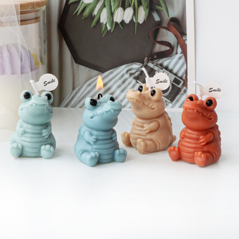3Dかわいいワニキャンドルシリコンモールド愛らしい笑顔アリゲ - Soap Making Gifts のレビューと価格