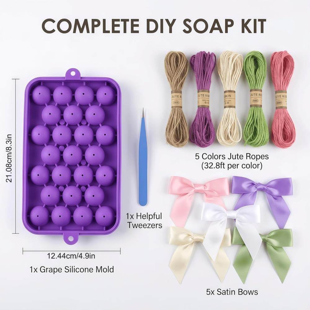 ぶどうの形をしたシリコン製石鹸型。DIYでフルーツの香りのキ - Soap Making Gifts のレビューと価格